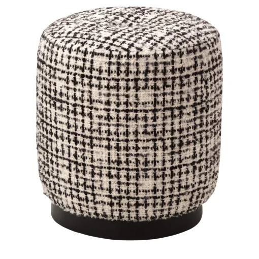 Olivia Black-And-White Pouf