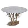 Olivo lost-wax cast bronze Dining Table with a natural aluminum cast top