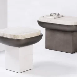 Olympia Travertine Square Side Table