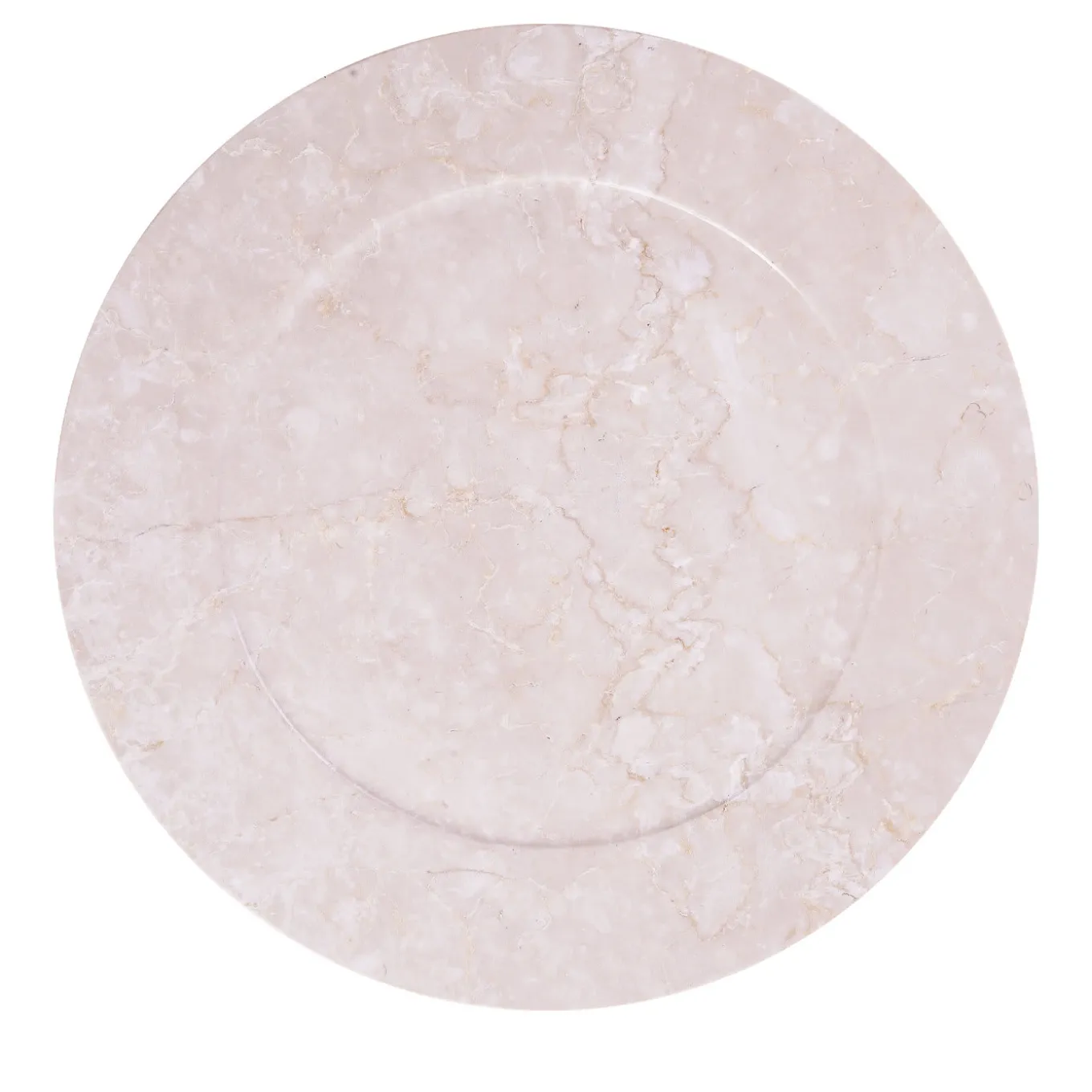 Omero Plate in White Botticino Marble
