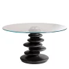 Ometto ED/20 349 Round Dining Table with Glass Top