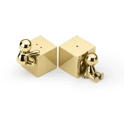 Omini Salt and Pepper Shakers in Polished Brass Finish