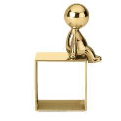 Omini Seated Napkin Ring in Polished Brass By Stefano Giovannoni