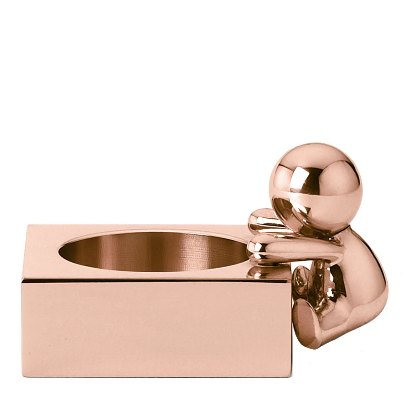 Omini Squared Tea Light holder in Rose Gold By Stefano Giovannoni