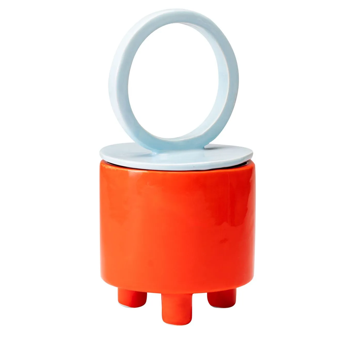 Omotetia Stabilo Orange & Light Blue Ceramic Jar