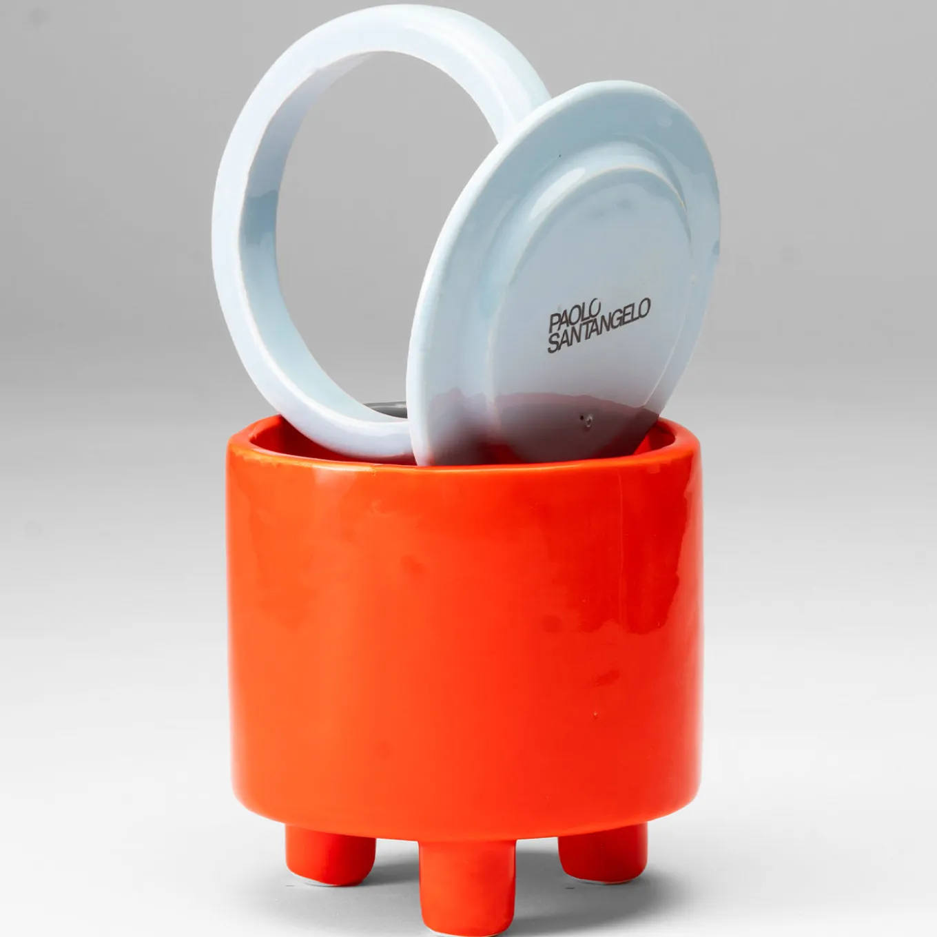 Omotetia Stabilo Orange & Light Blue Ceramic Jar