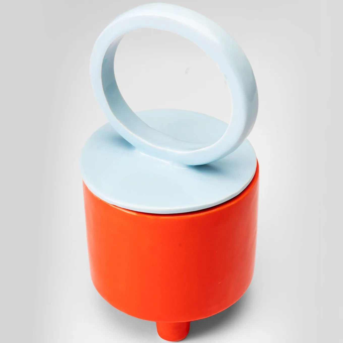 Omotetia Stabilo Orange & Light Blue Ceramic Jar