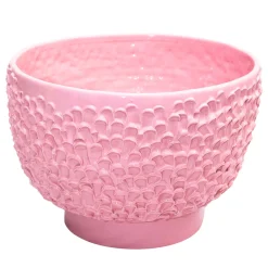 Onda Series Shiny Powder Pink Ceramic Centerpiece