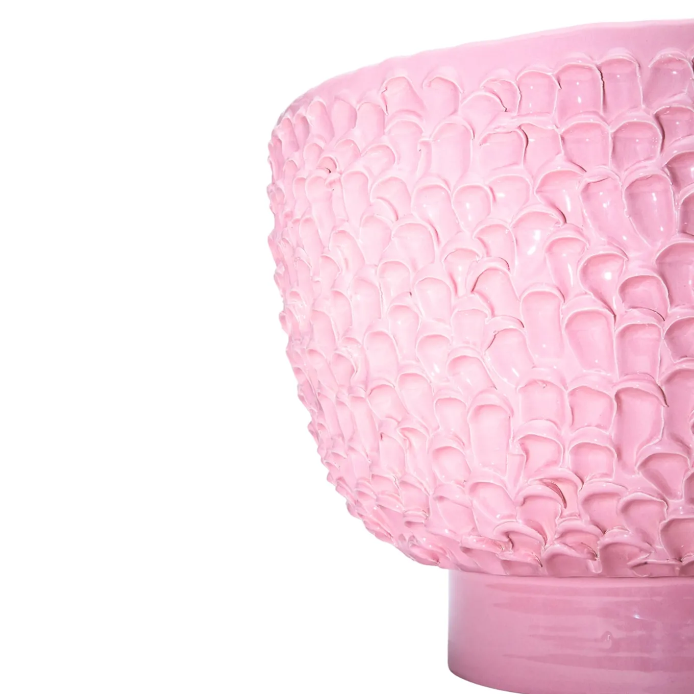 Onda Series Shiny Powder Pink Ceramic Centerpiece