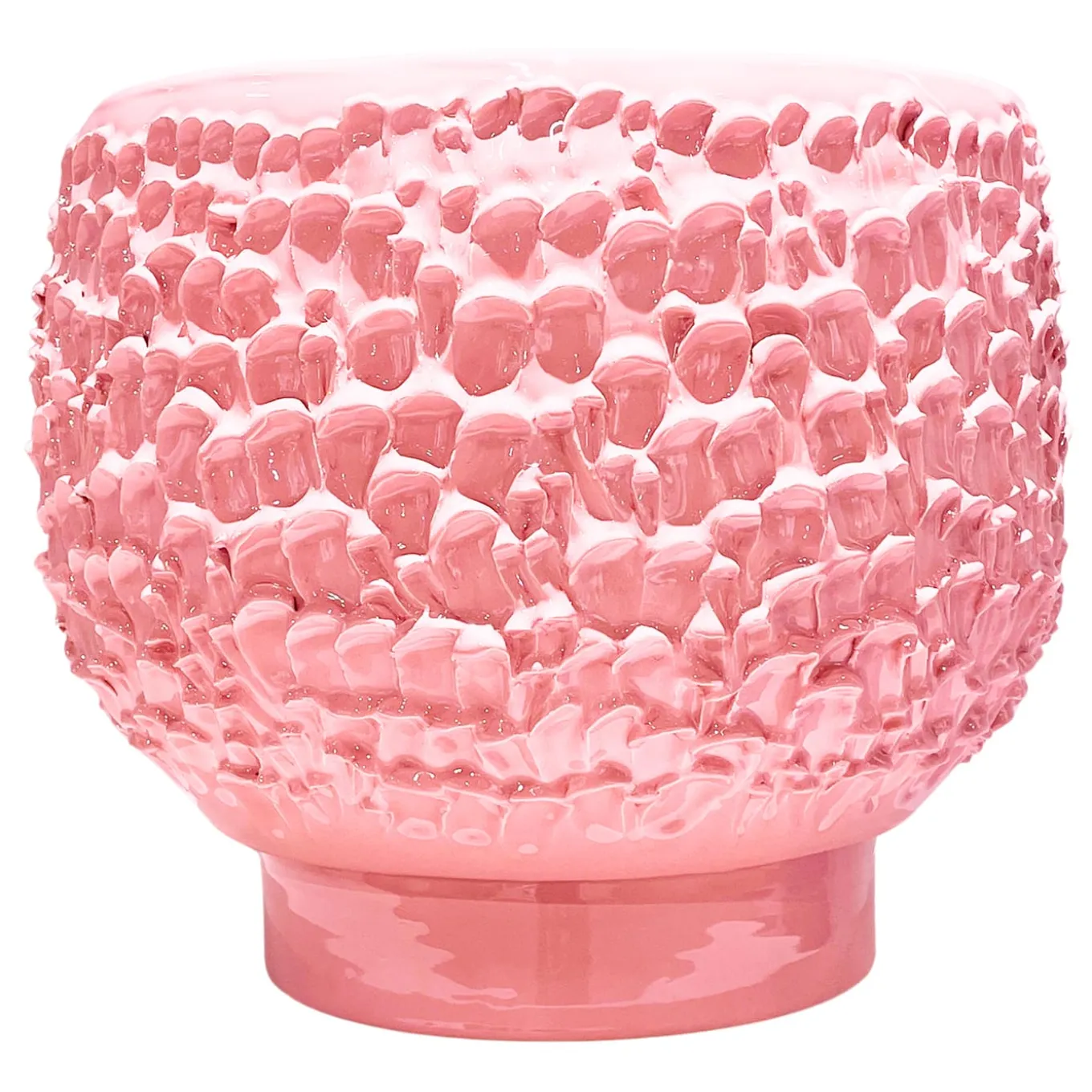 Onda Series Shiny Powder Pink Ceramic Centerpiece