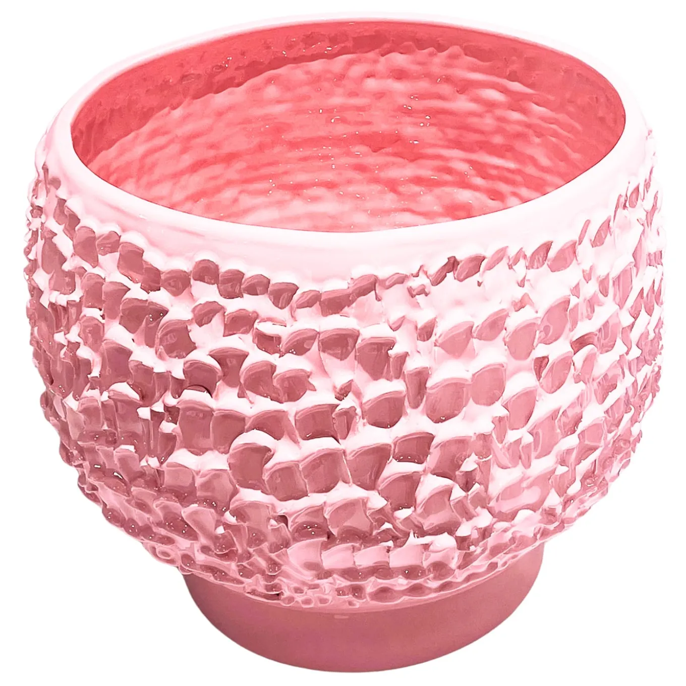 Onda Series Shiny Powder Pink Ceramic Centerpiece