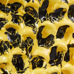 Onda Sunflower Yellow and Shiny Black Vase