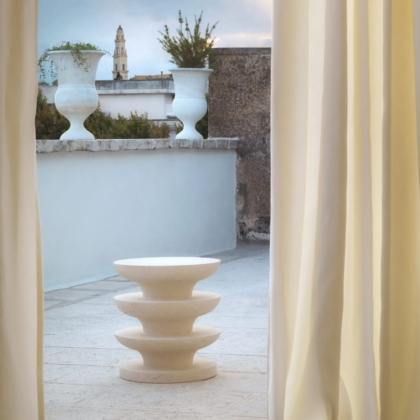 Ondulation Limestone Stool by Matali Crasset