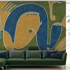 Oneline multicoloured textured wallpaper