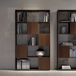 Opale Channeled Walnut Bookcase