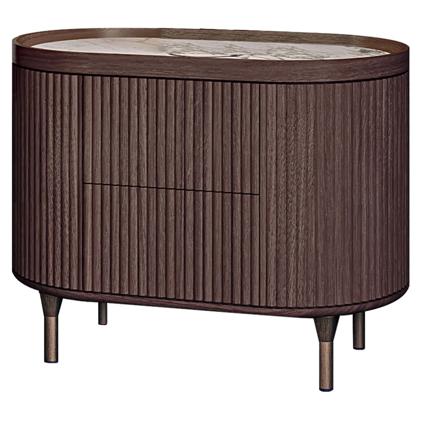 Opale Channeled Walnut Nightstand