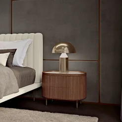 Opale Channeled Walnut Nightstand