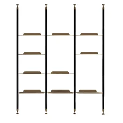 Opale 10-Shelf Black Bookcase
