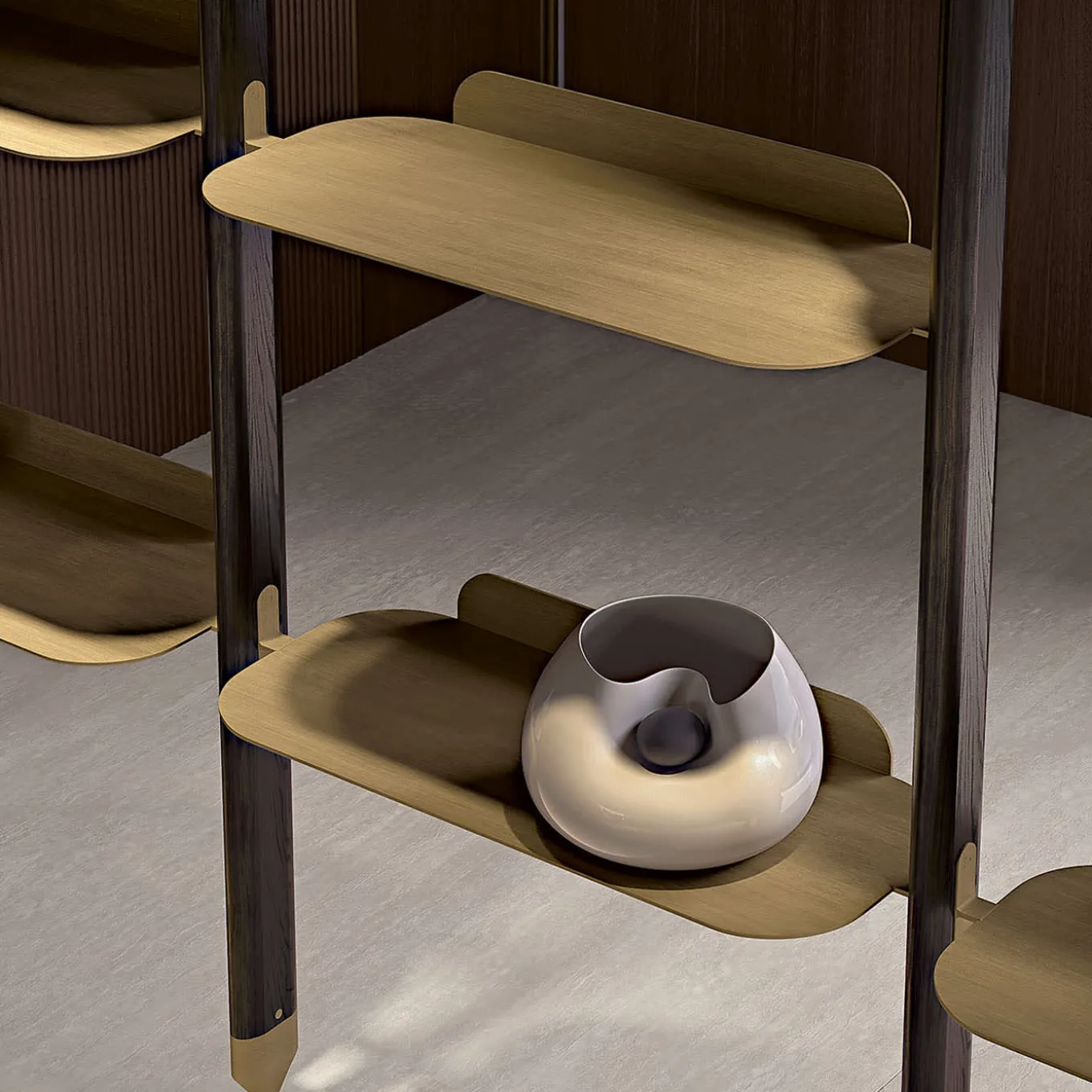 Opale 10-Shelf Black Bookcase