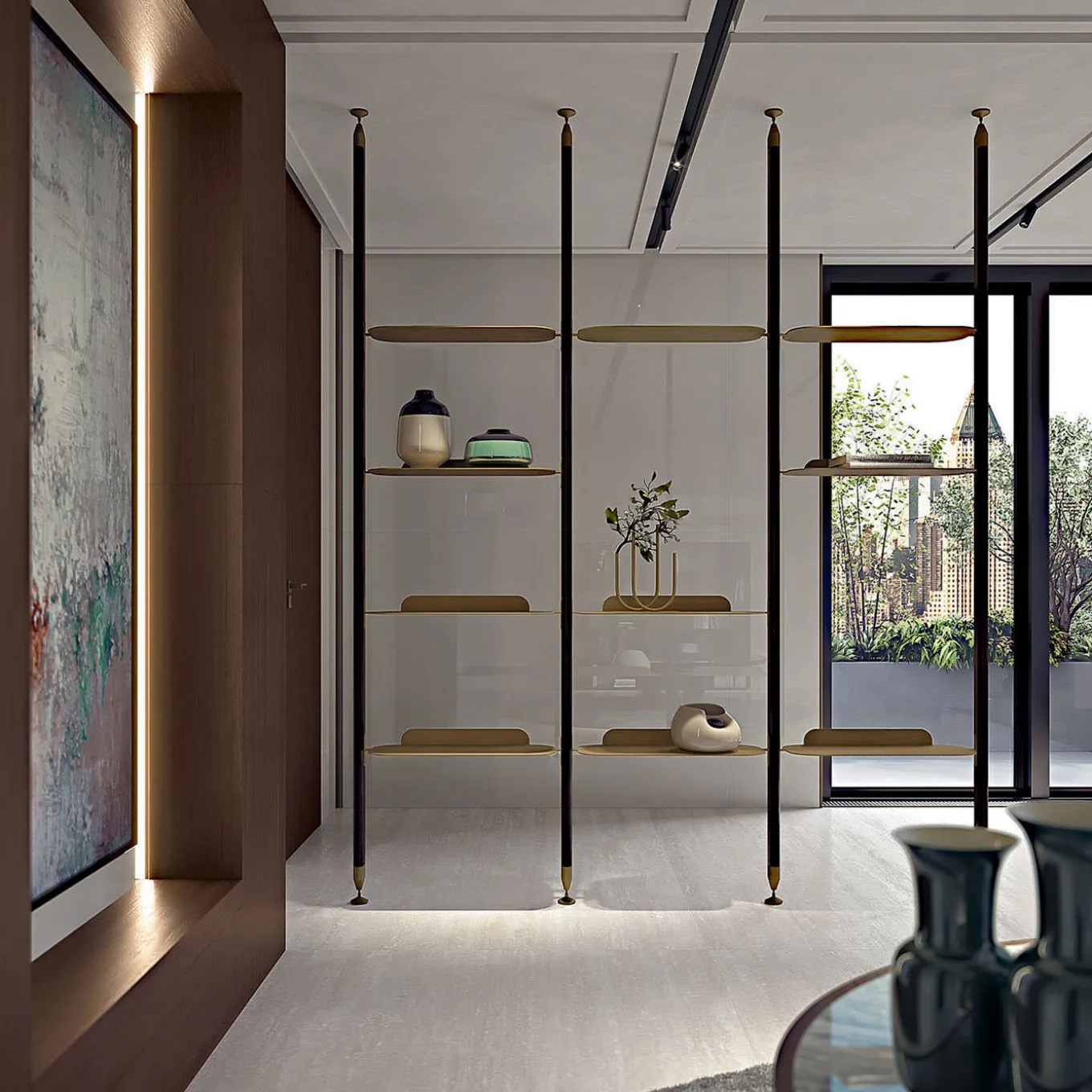 Opale 10-Shelf Black Bookcase