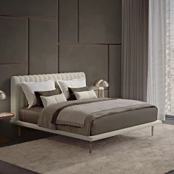 Opale Small Channeled Beige Double Bed