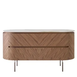 Opera Dresser in Walnut Canaletto with Calacatta Ceramic Top