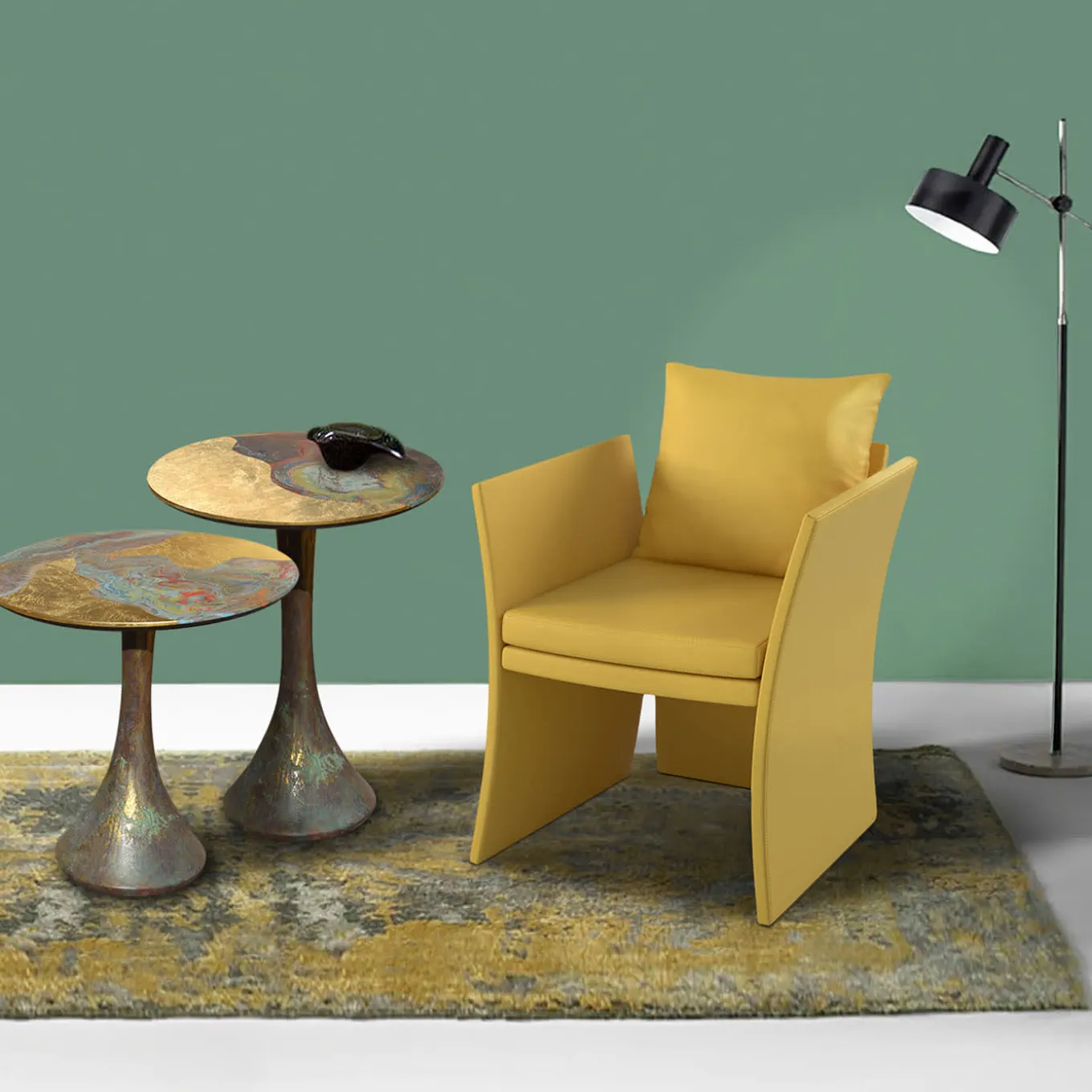 Opera' Small Polychrome Metal Side Table