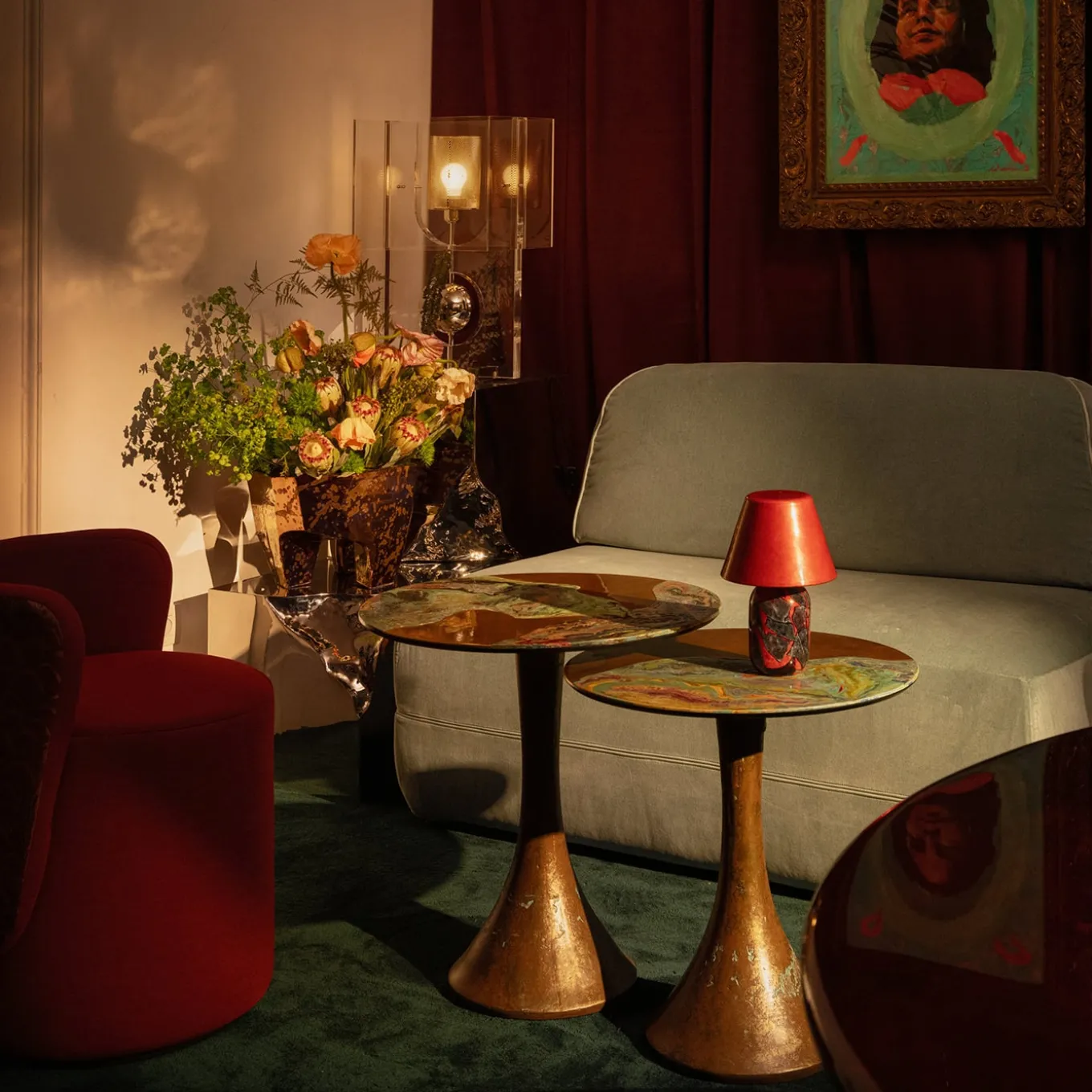 Opera' Small Polychrome Metal Side Table