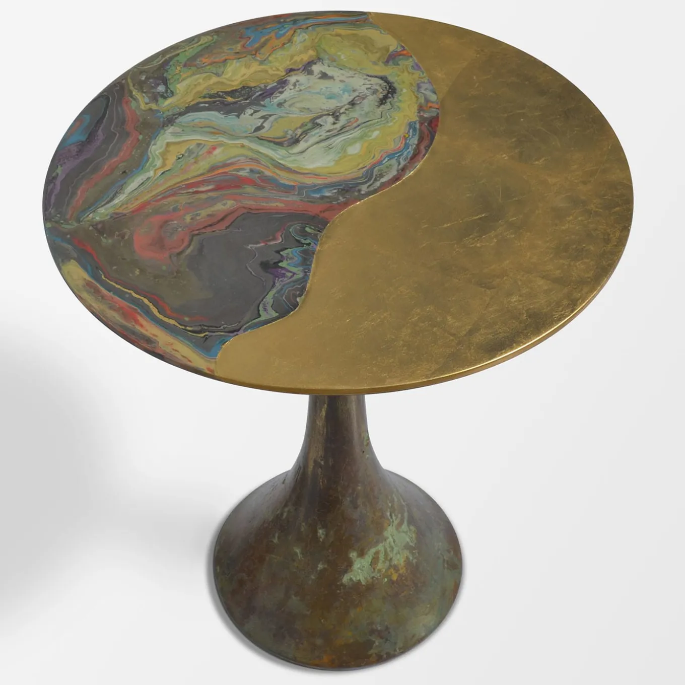 Opera' Tall Polychrome Metal Side Table