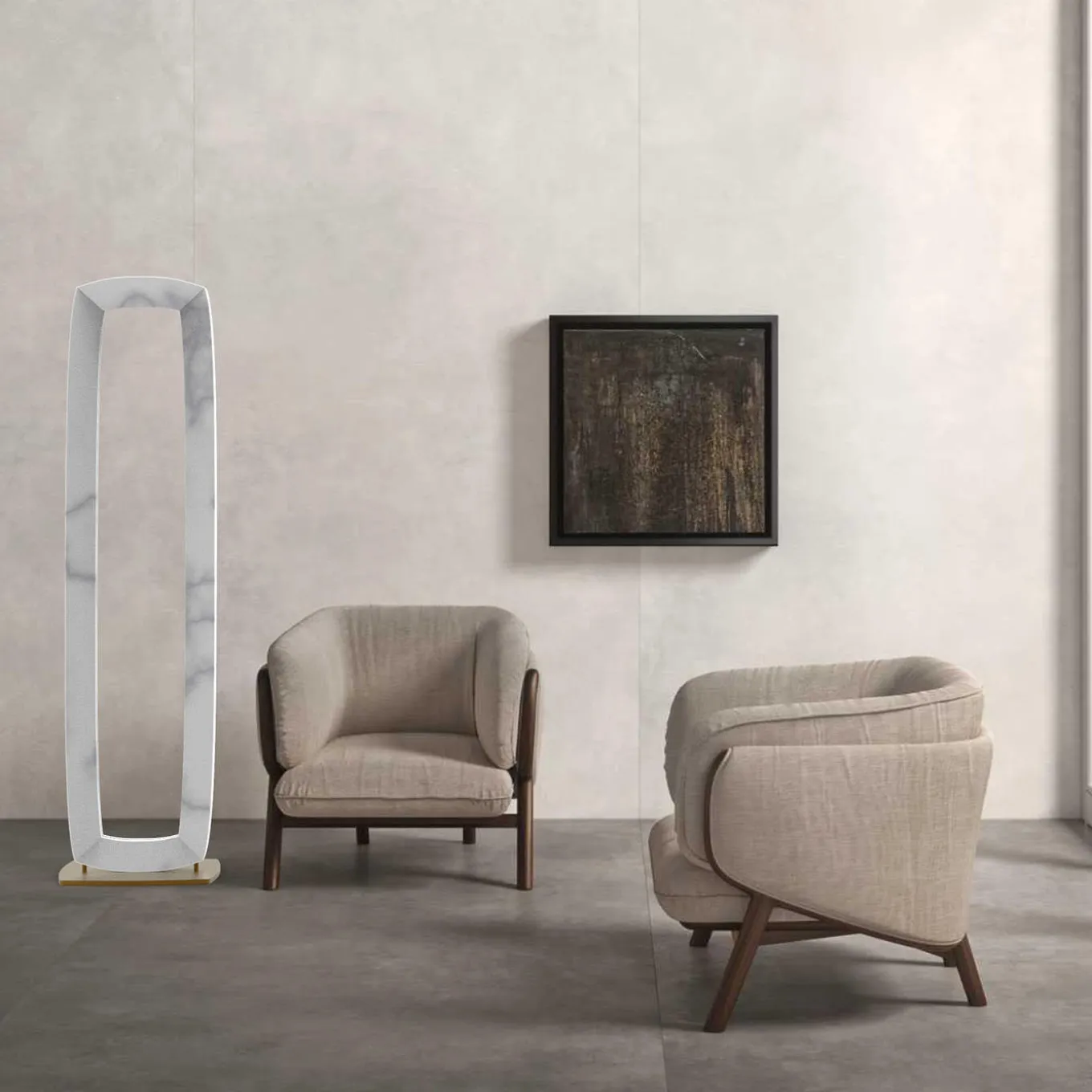 OR5 Eos Carrara Marble Floor Lamp By Rotella