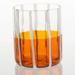 Orange & Transparent Mezzo & Mezzo Glass