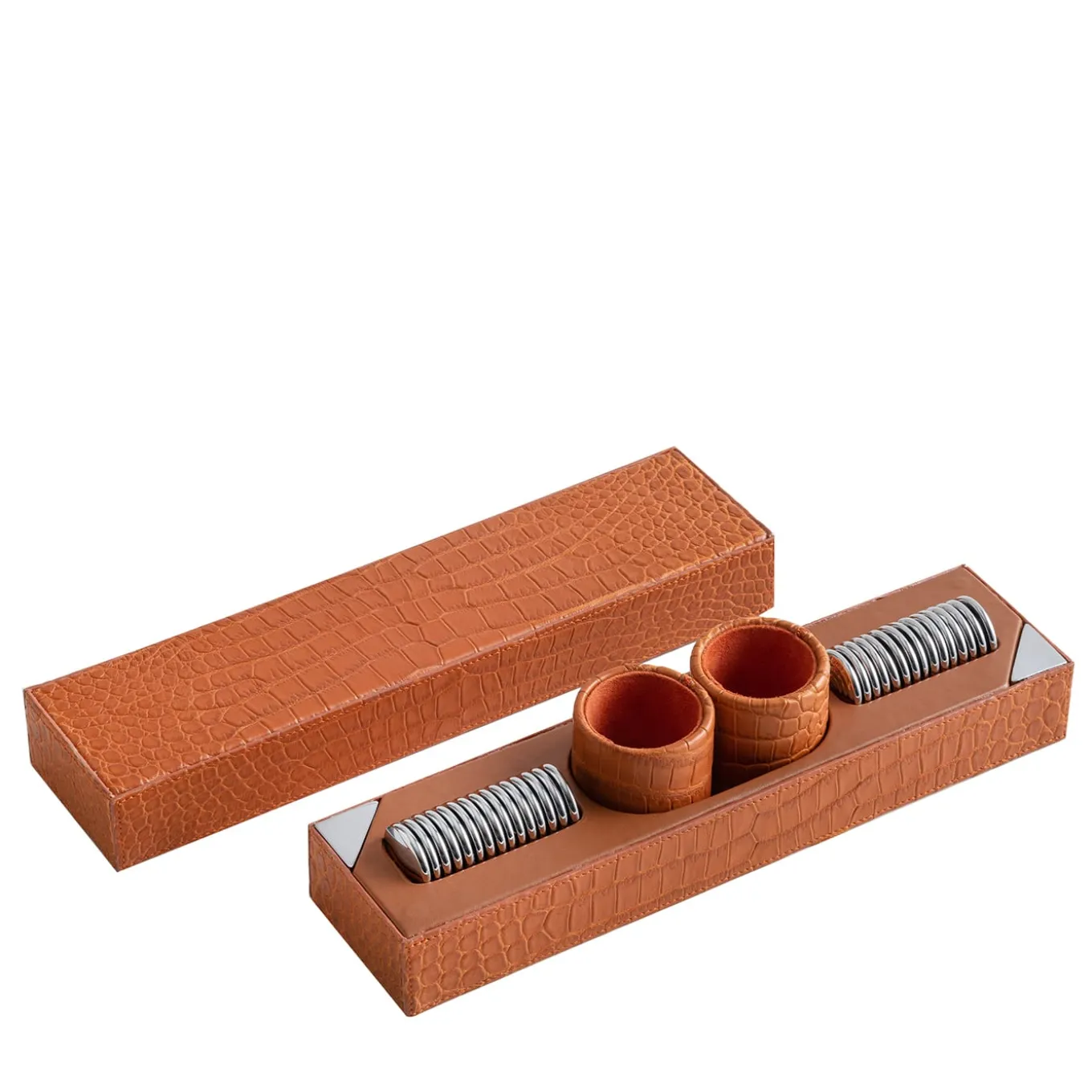 Orange Leather Backgammon Game Set
