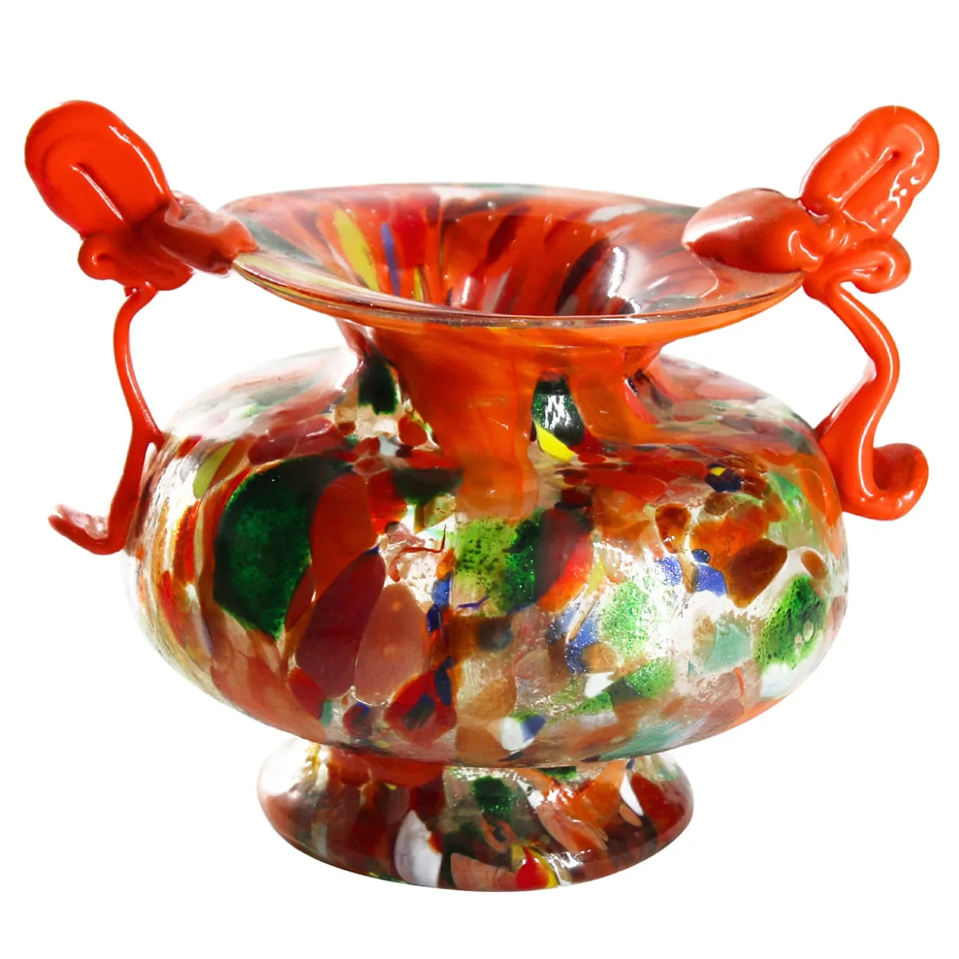 Orange Murano Glass Amphora Vase