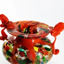 Orange Murano Glass Amphora Vase