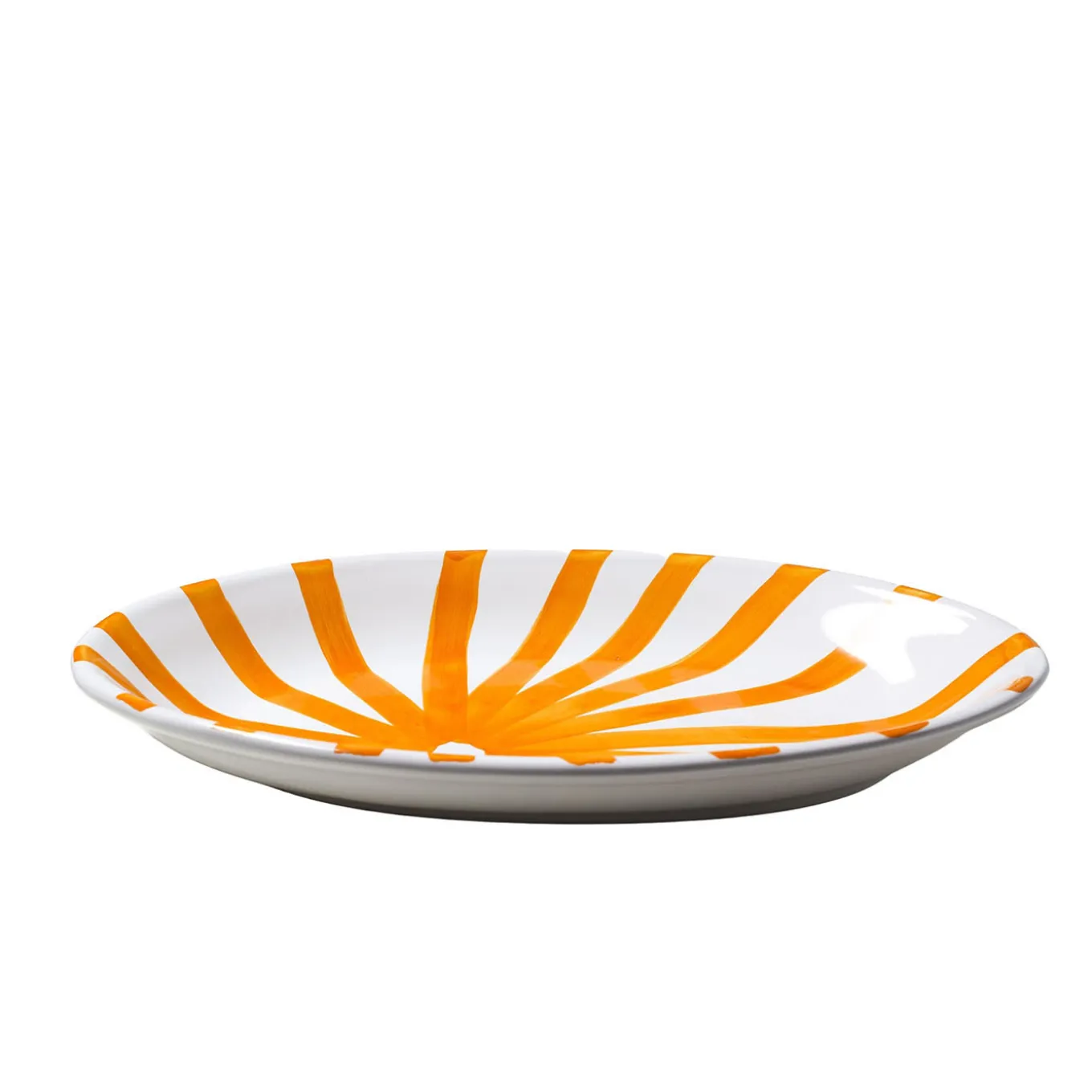 Orange Sun Oval Serving Plate