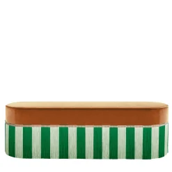 orange velvet with two-tone fringes bench