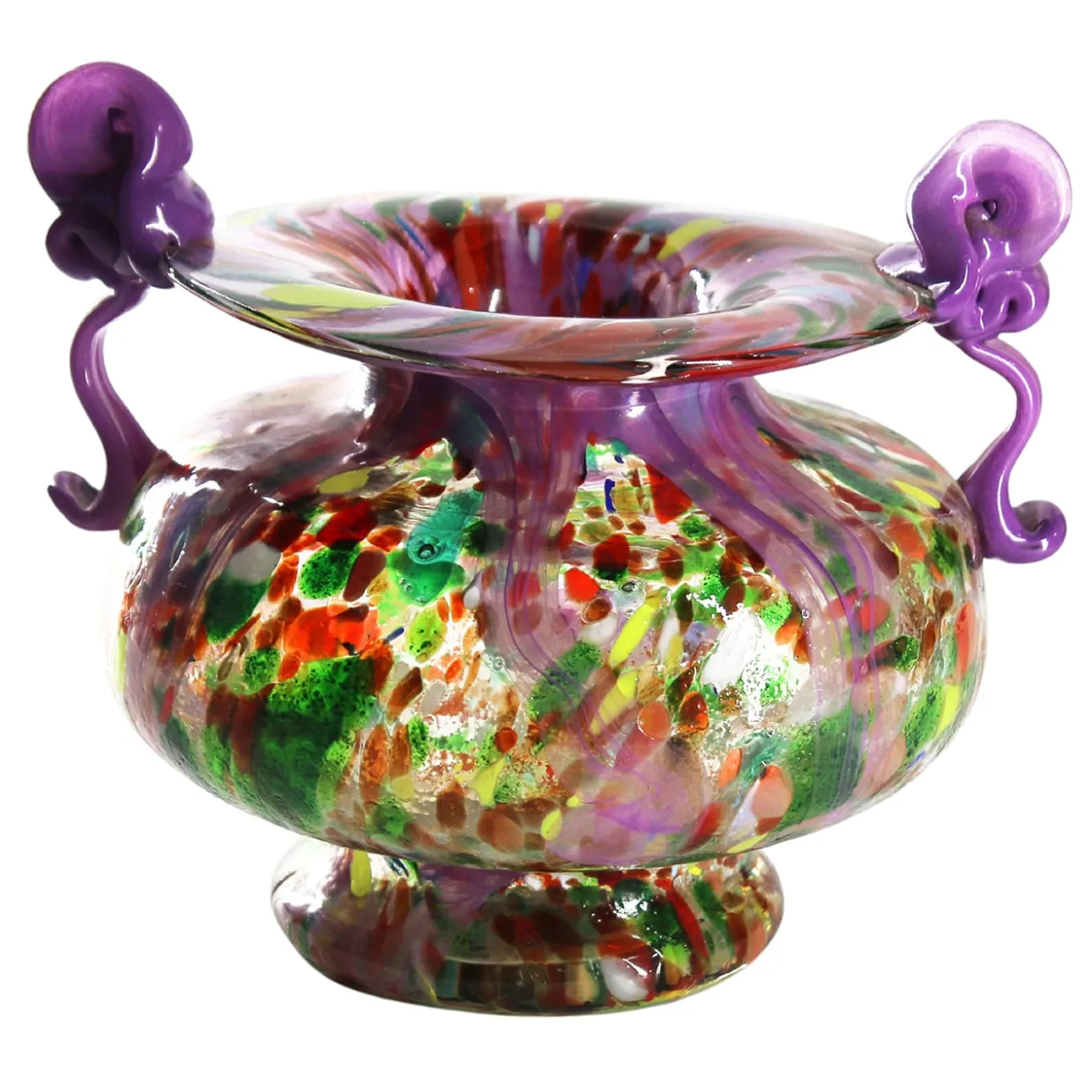 Orchid Murano Glass Amphora Vase