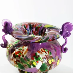 Orchid Murano Glass Amphora Vase