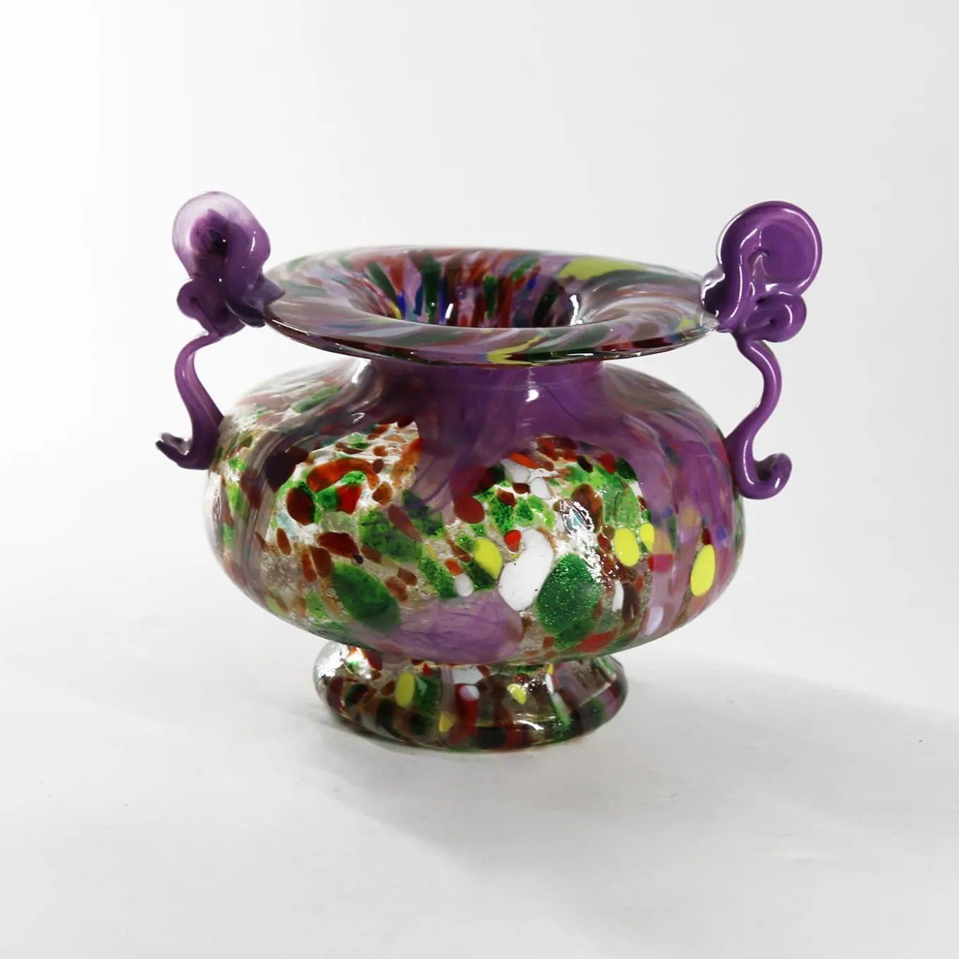 Orchid Murano Glass Amphora Vase