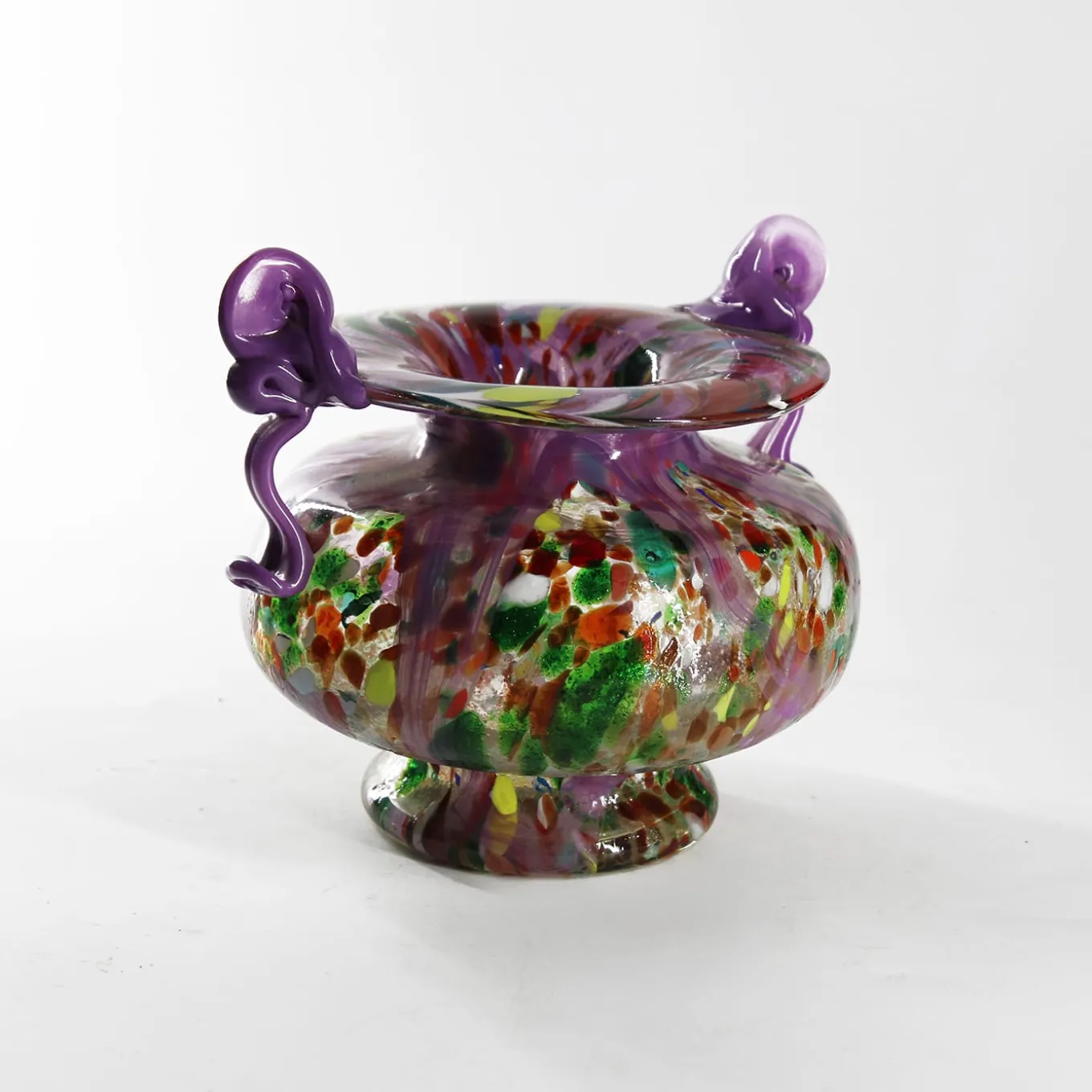 Orchid Murano Glass Amphora Vase