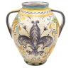 Orciolo Vase with Blue Florentine Fleur-De-Lis
