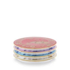 Oriente Italiano Iris, Azalea, Rubrum, Aurum Set Of 4 Coasters