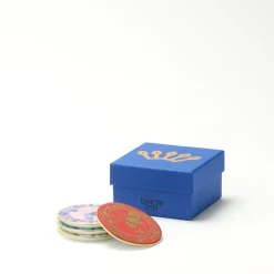 Oriente Italiano Iris, Azalea, Rubrum, Aurum Set Of 4 Coasters