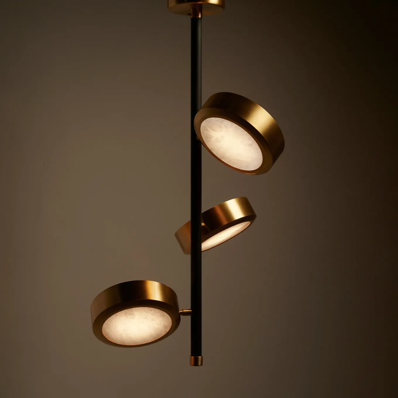 Orion Satin Brass & Alabaster Chandelier