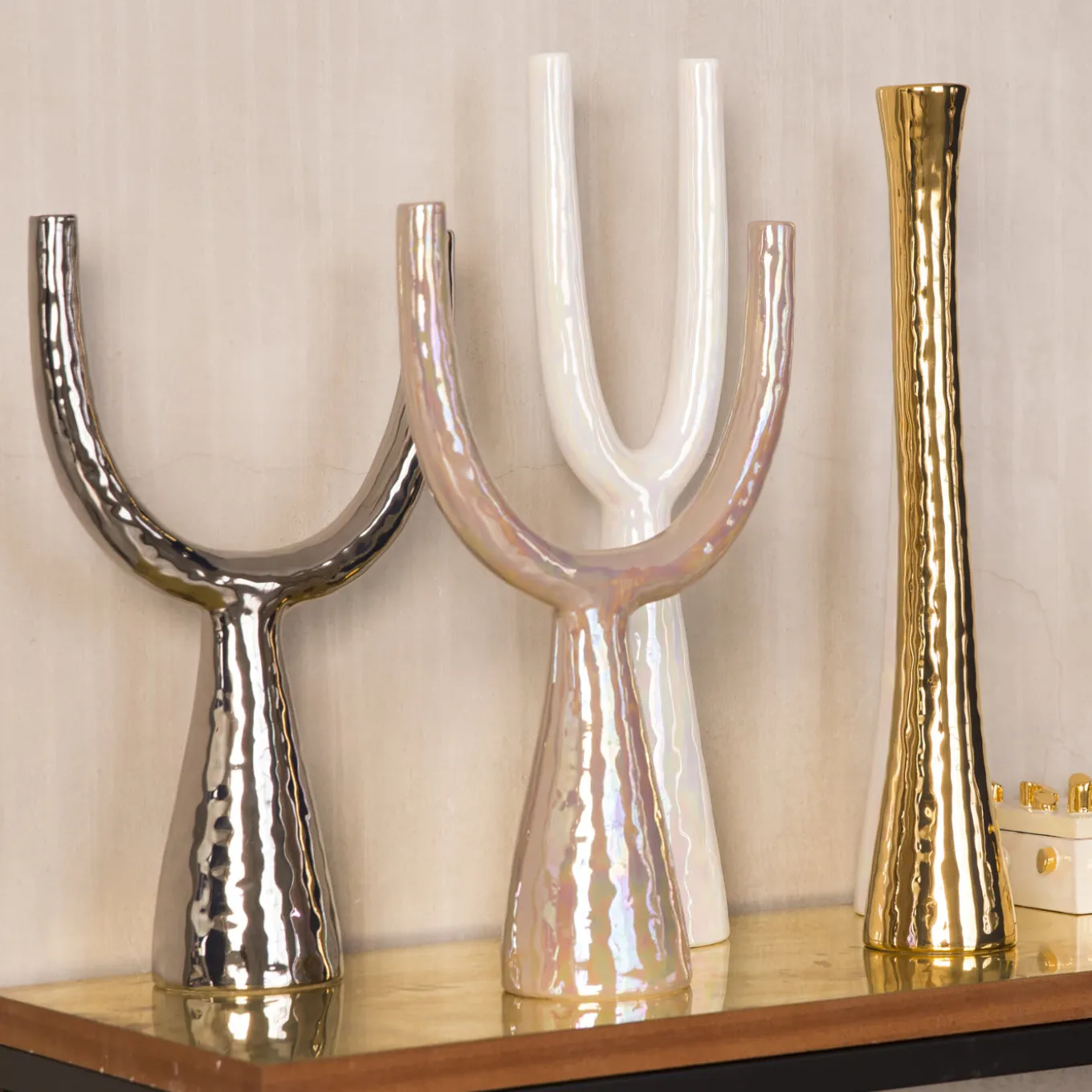 Oro Ceramic Candlestick