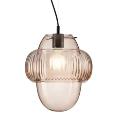 Oround pink glass pendant light