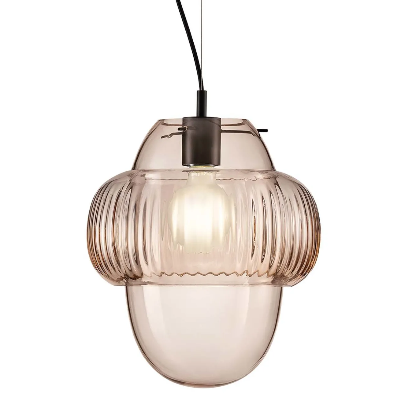Oround pink glass pendant light