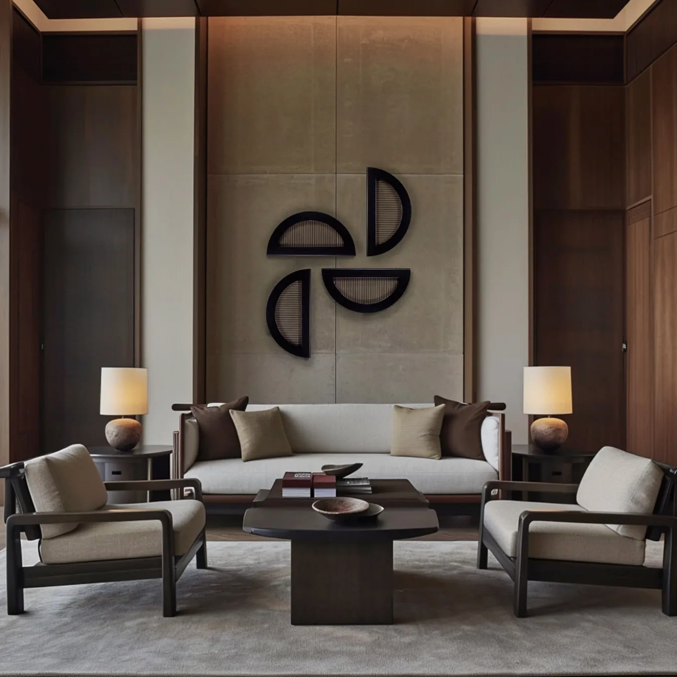 ORU Collection Essential Total Black Half Circle Wall Decor