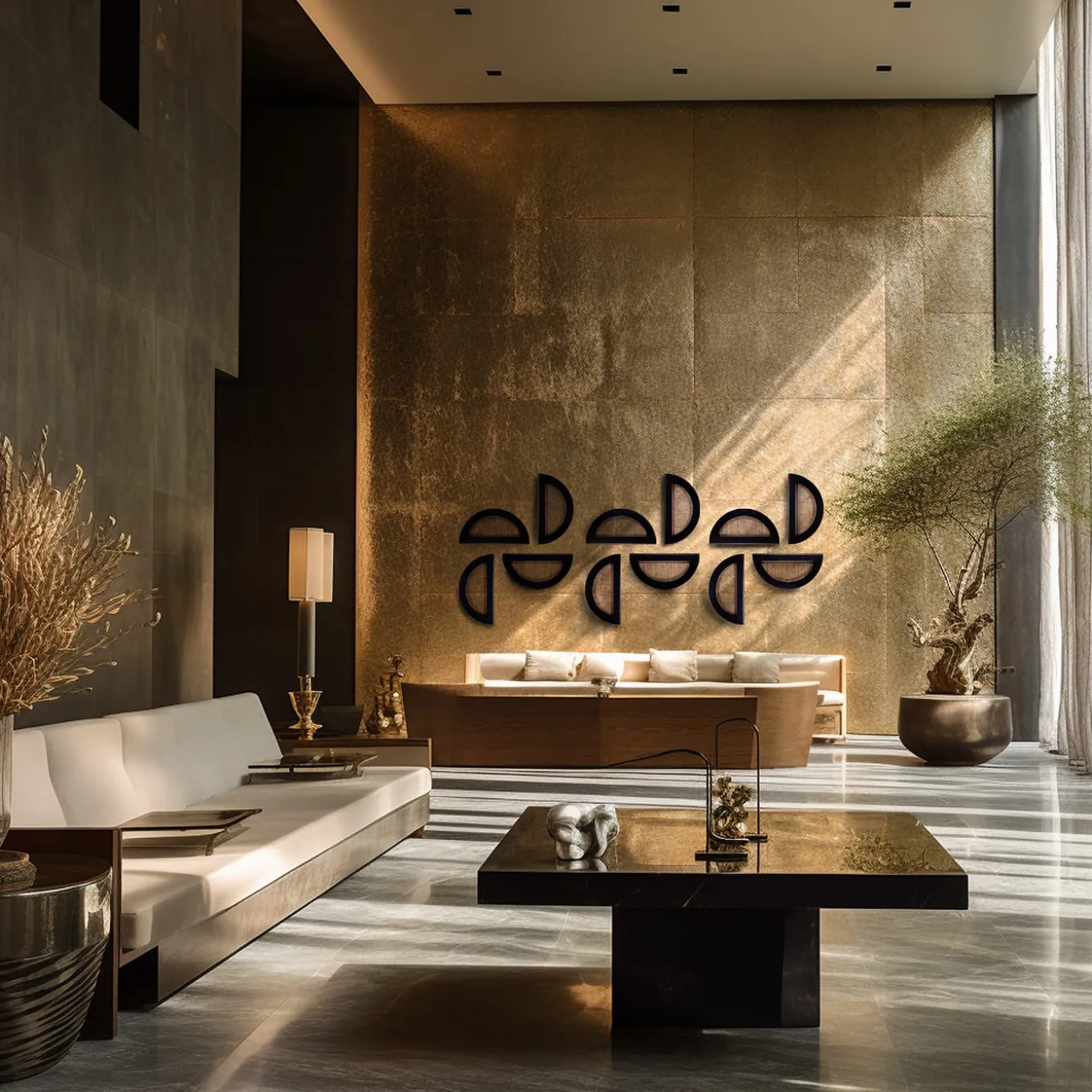 ORU Collection Essential Total Black Half Circle Wall Decor