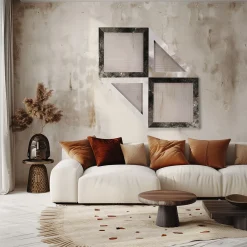 ORU Collection Luxury Grigio Carnico Marble Square Wall Decor